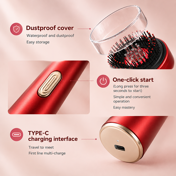 3-in-1 Scalp Red Light Massage Brush